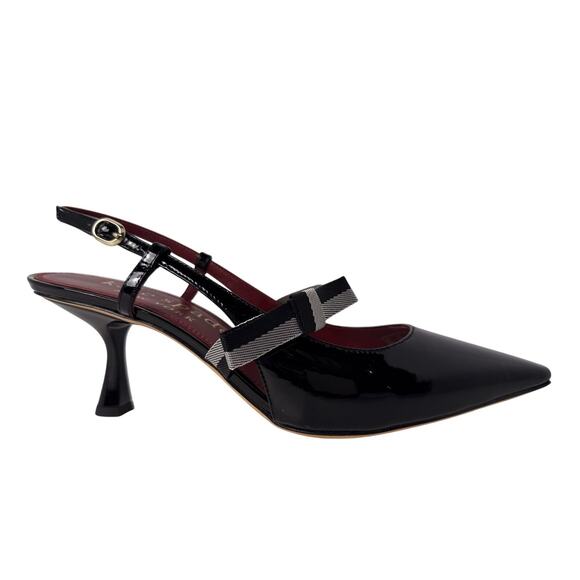 Kate Spade Maritza Slingback Heels Womens 10 M Black Patent Leather Pointed Toe - Picture 3 of 13